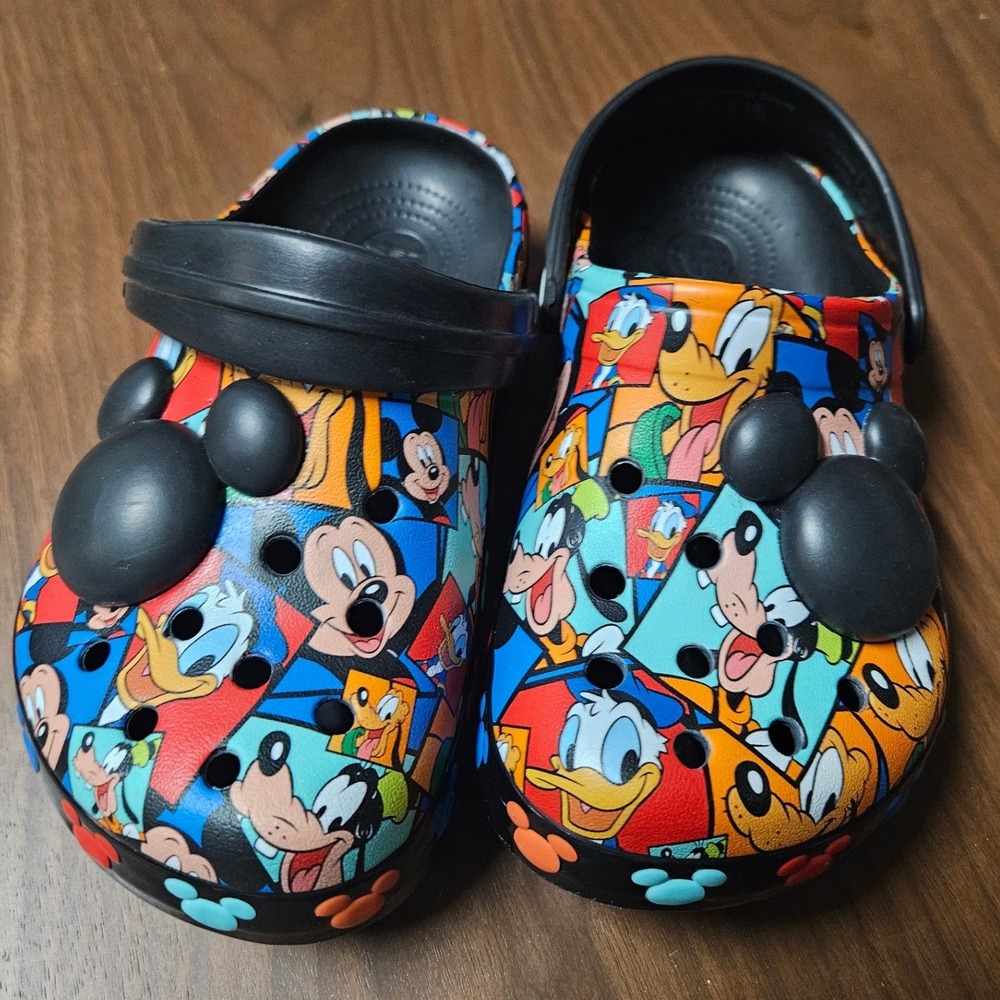 SIZE Crocs Disney Mickey Mouse Friends Clogs Kids J1 Multicolor Light Up Print